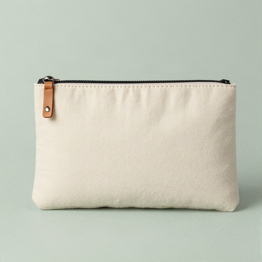 Cotton Canvas Zip Pouch