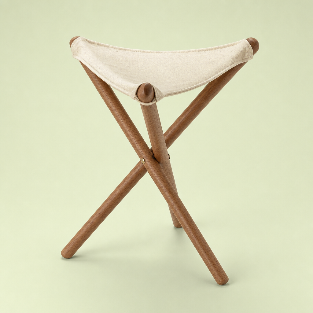 Folding Wooden Camp Stool