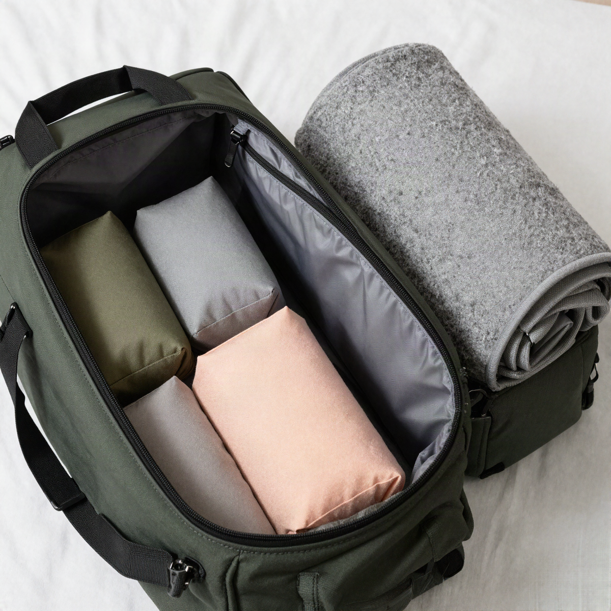 Packing cubes in a duffel