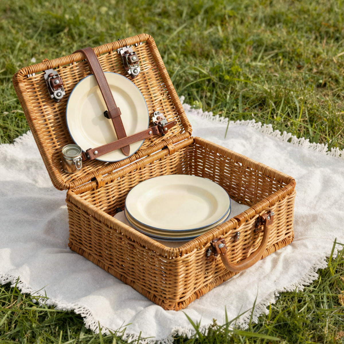 Picnic basket on the grass
